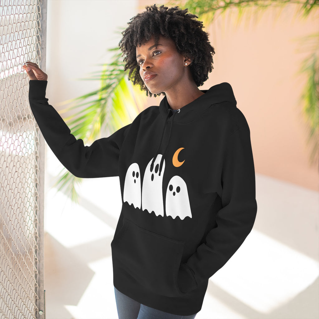 Cozy Fleece Hoodie, Cute Halloween Ghost Sweatshirt, Soft Casual Wear, Fall Outfit, Gift for Friends - Stellar Threadz Studio