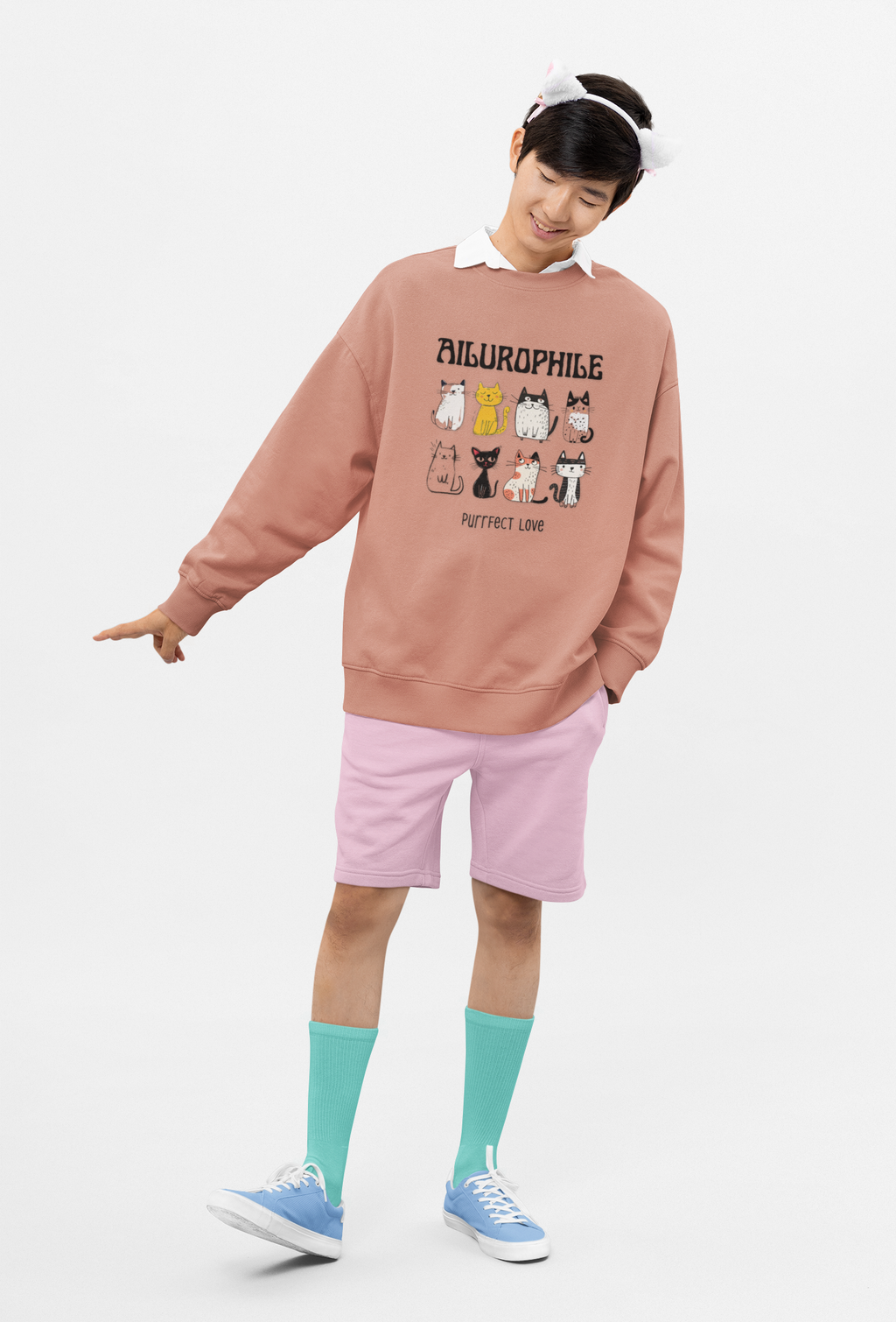Ailurophile Comfort Colors Sweatshirt - Cozy Cat Sweatshirt, Cat Lover Gift, Unisex. - Stellar Threadz Studio