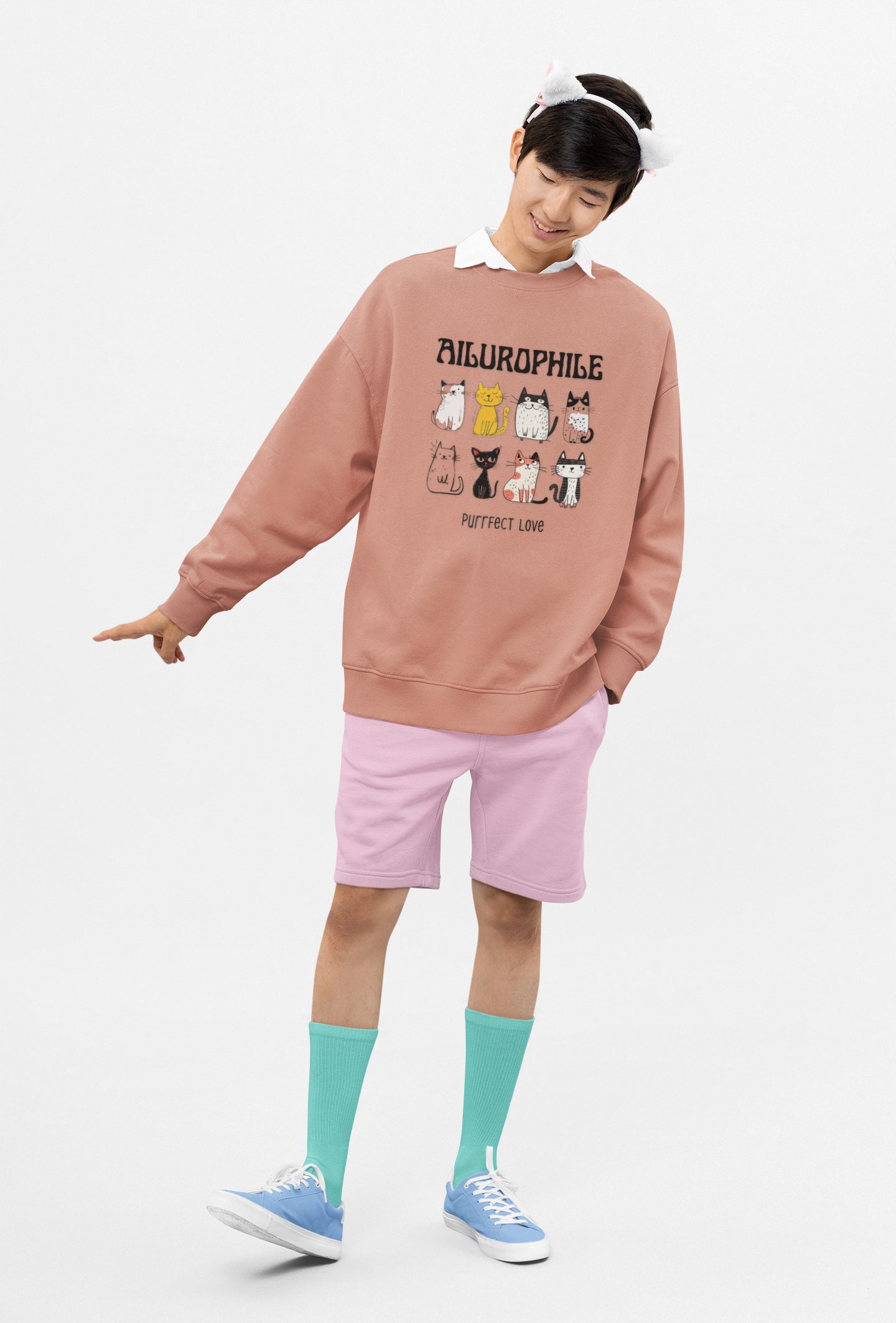 Ailurophile Comfort Colors Sweatshirt - Cozy Cat Sweatshirt, Cat Lover Gift, Unisex. - Stellar Threadz Studio