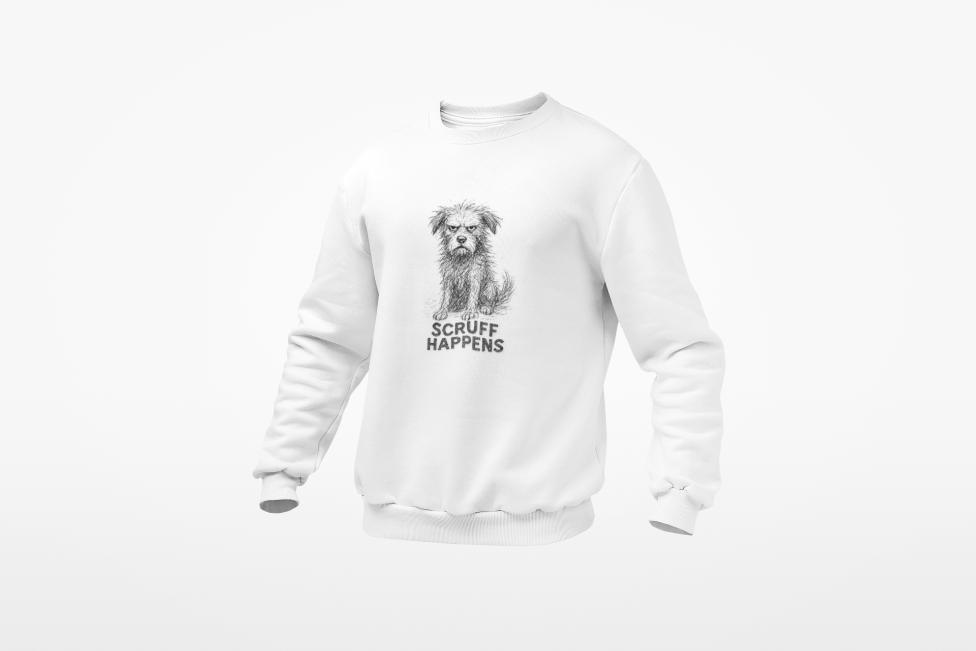 Unisex Dog Lover Sweatshirt, Cute Dog Sweatshirt, Scruff Happens Apparel, Pet Owner Gift, Cozy Casual Wear - Stellar Threadz Studio