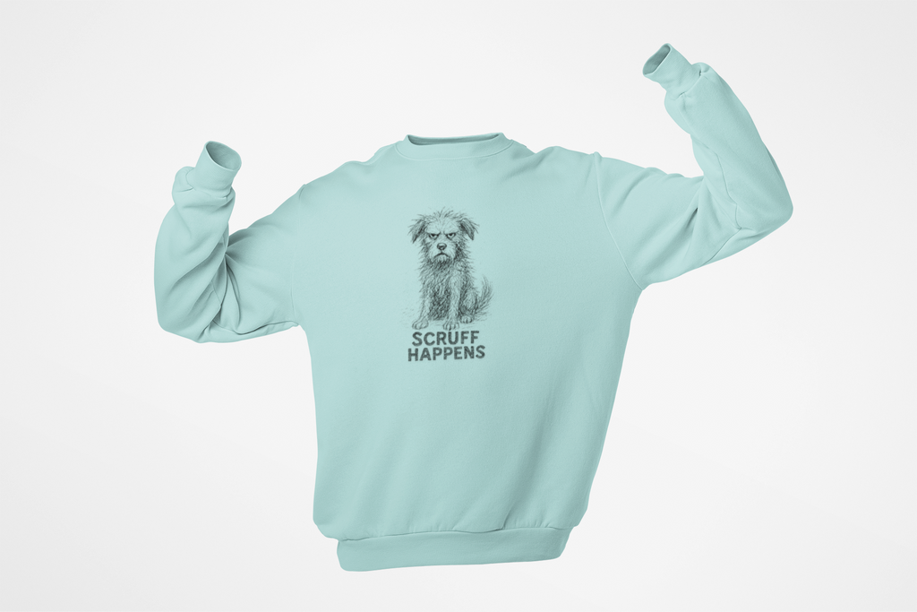 Unisex Dog Lover Sweatshirt, Cute Dog Sweatshirt, Scruff Happens Apparel, Pet Owner Gift, Cozy Casual Wear - Stellar Threadz Studio