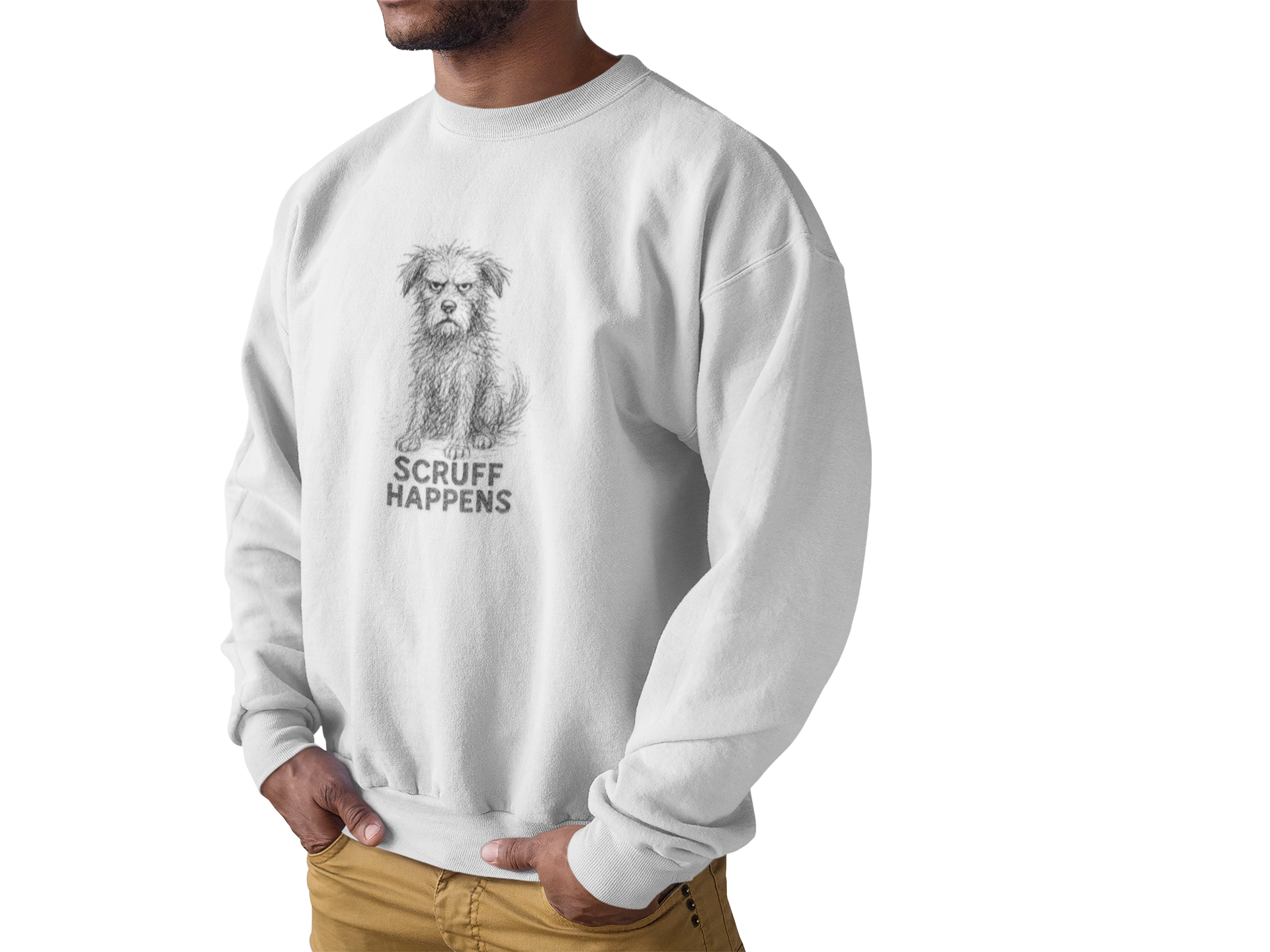 Unisex Dog Lover Sweatshirt, Cute Dog Sweatshirt, Scruff Happens Apparel, Pet Owner Gift, Cozy Casual Wear - Stellar Threadz Studio