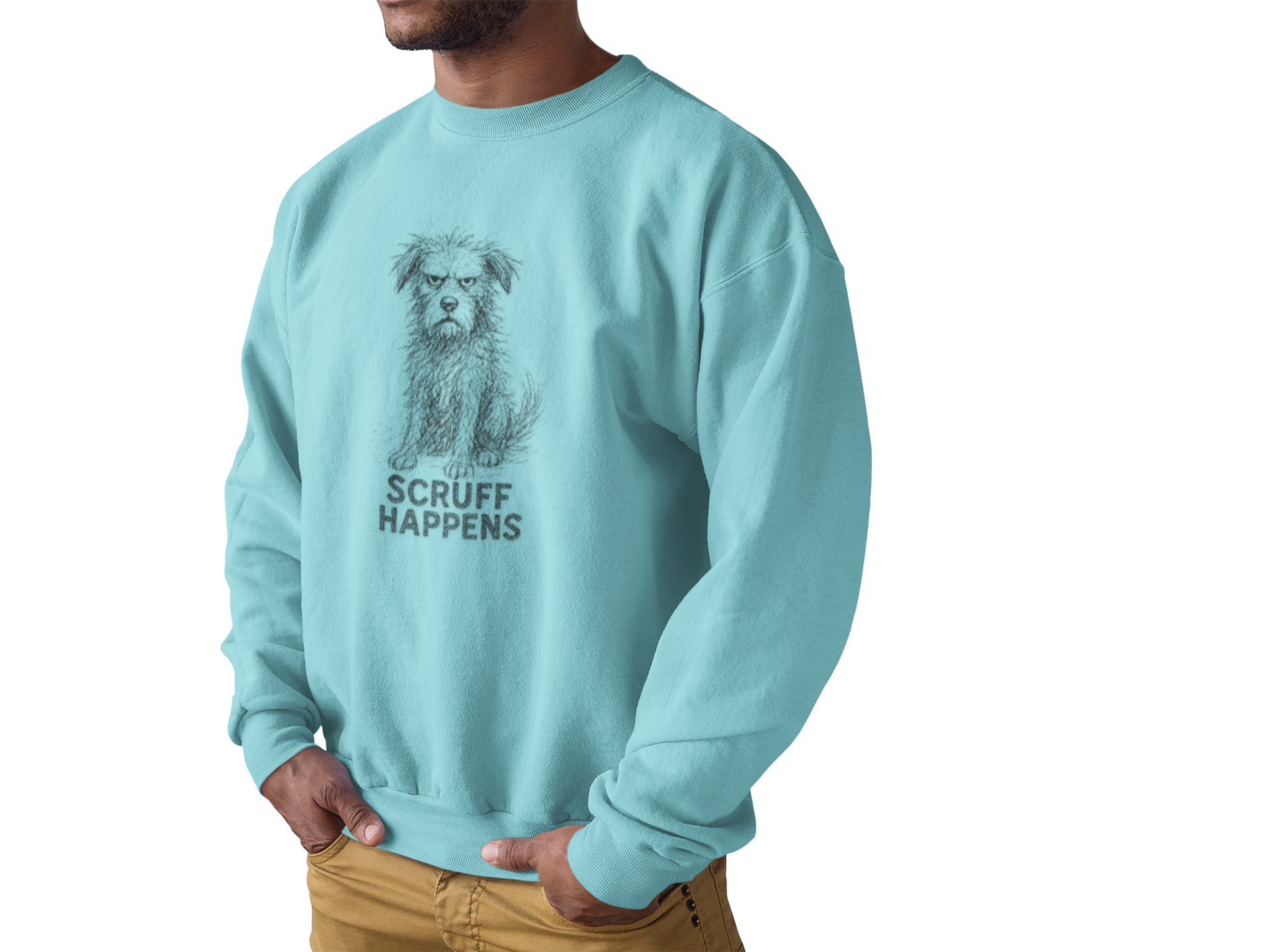 Unisex Dog Lover Sweatshirt, Cute Dog Sweatshirt, Scruff Happens Apparel, Pet Owner Gift, Cozy Casual Wear - Stellar Threadz Studio