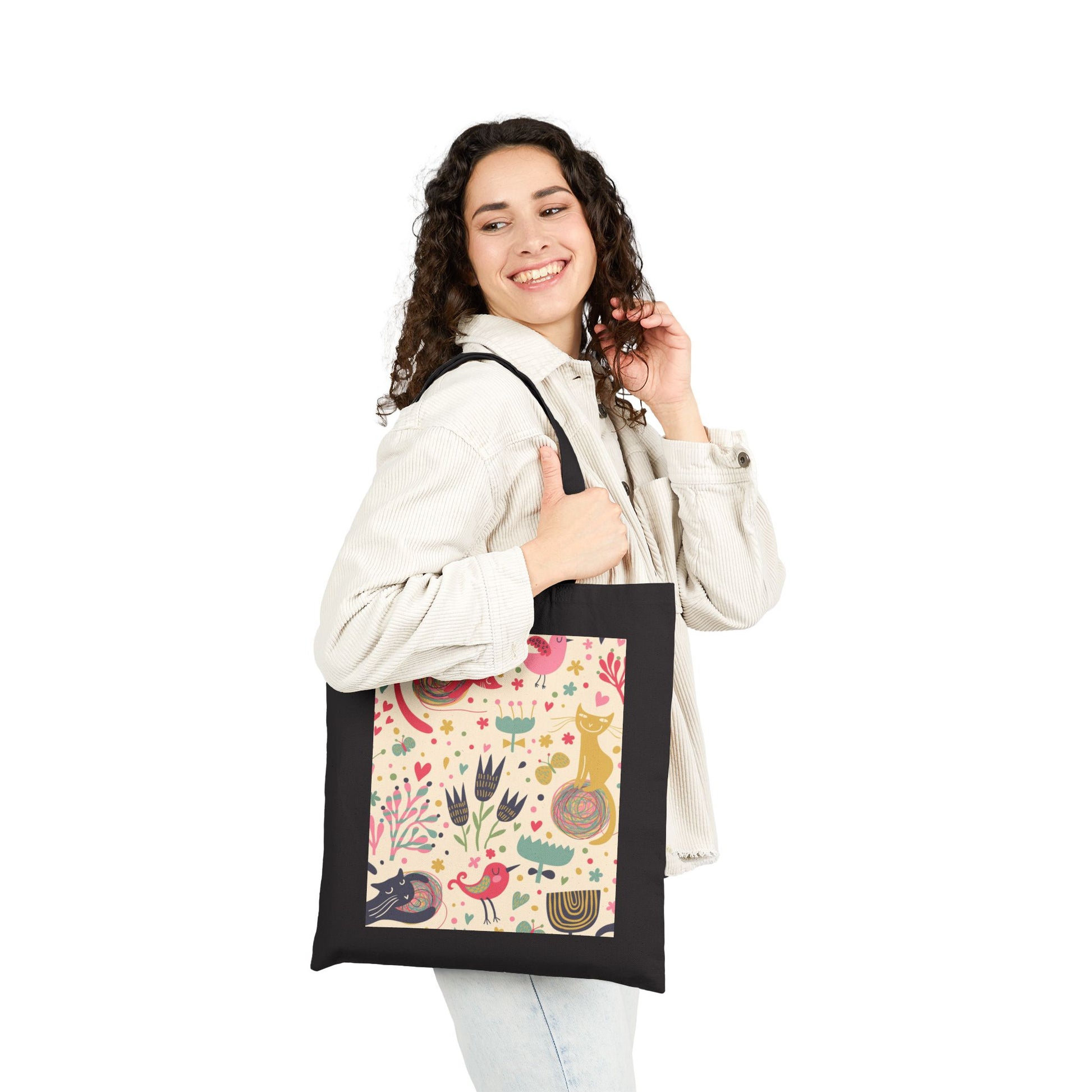 Playful Canvas Tote Bag - Eco-Friendly Animal Design - Stellar Threadz Studio