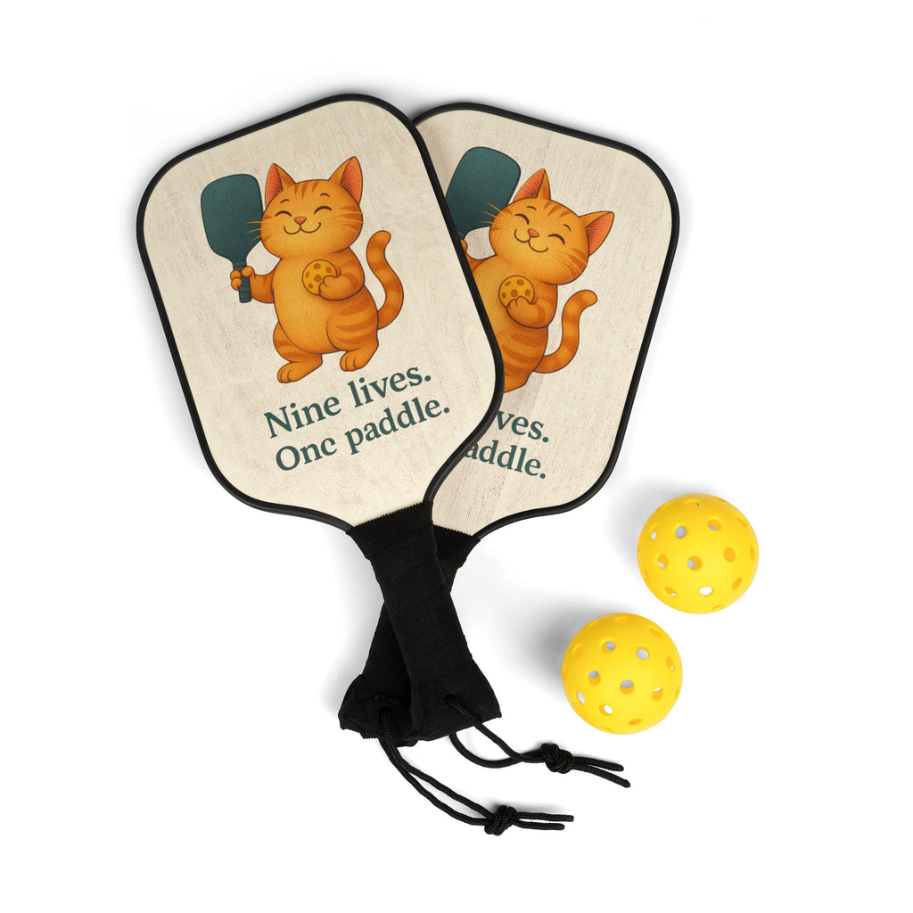 Custom Cat Design Pickleball Paddle Set - Unique Gift for Cat Lovers - Stellar Threadz Studio