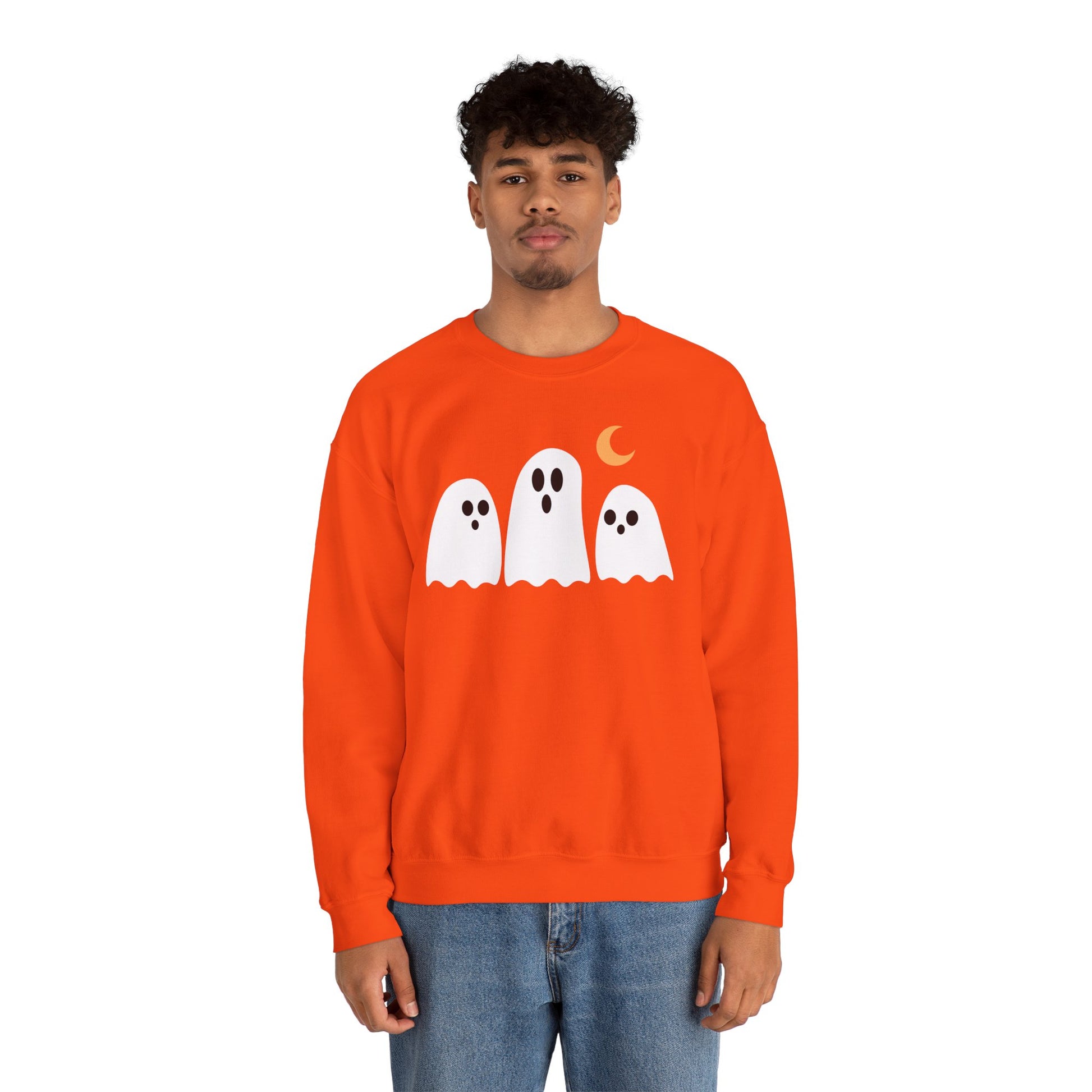 Spooky Ghosts Crewneck Sweatshirt, Cute Halloween Unisex Pullover - Stellar Threadz Studio