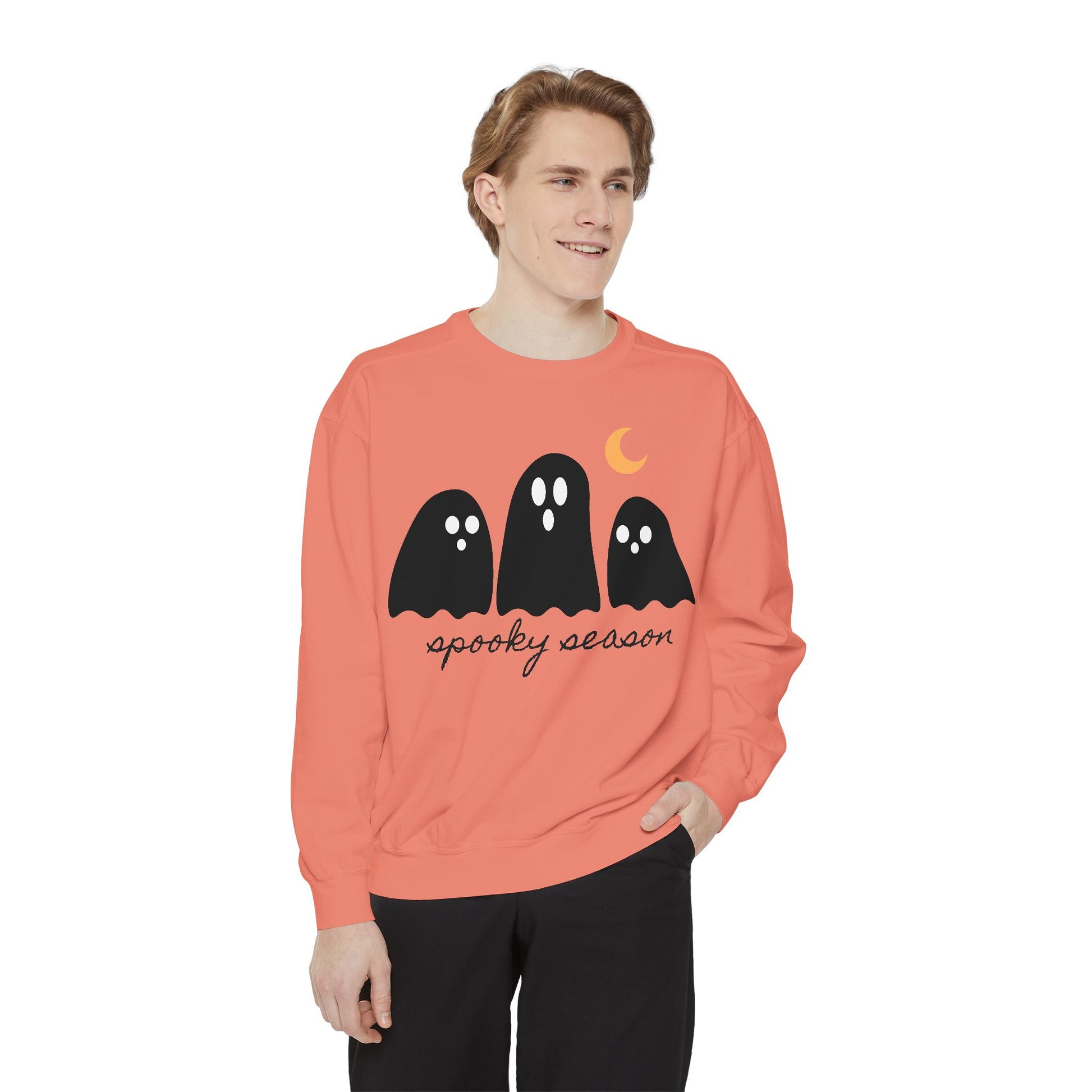 Spooky Season Sweatshirt - Comfort Colors Fall Apparel, Halloween Gift, Casual Layer, Unisex Decor, Ghost Theme, Comfort Colors - Stellar Threadz Studio