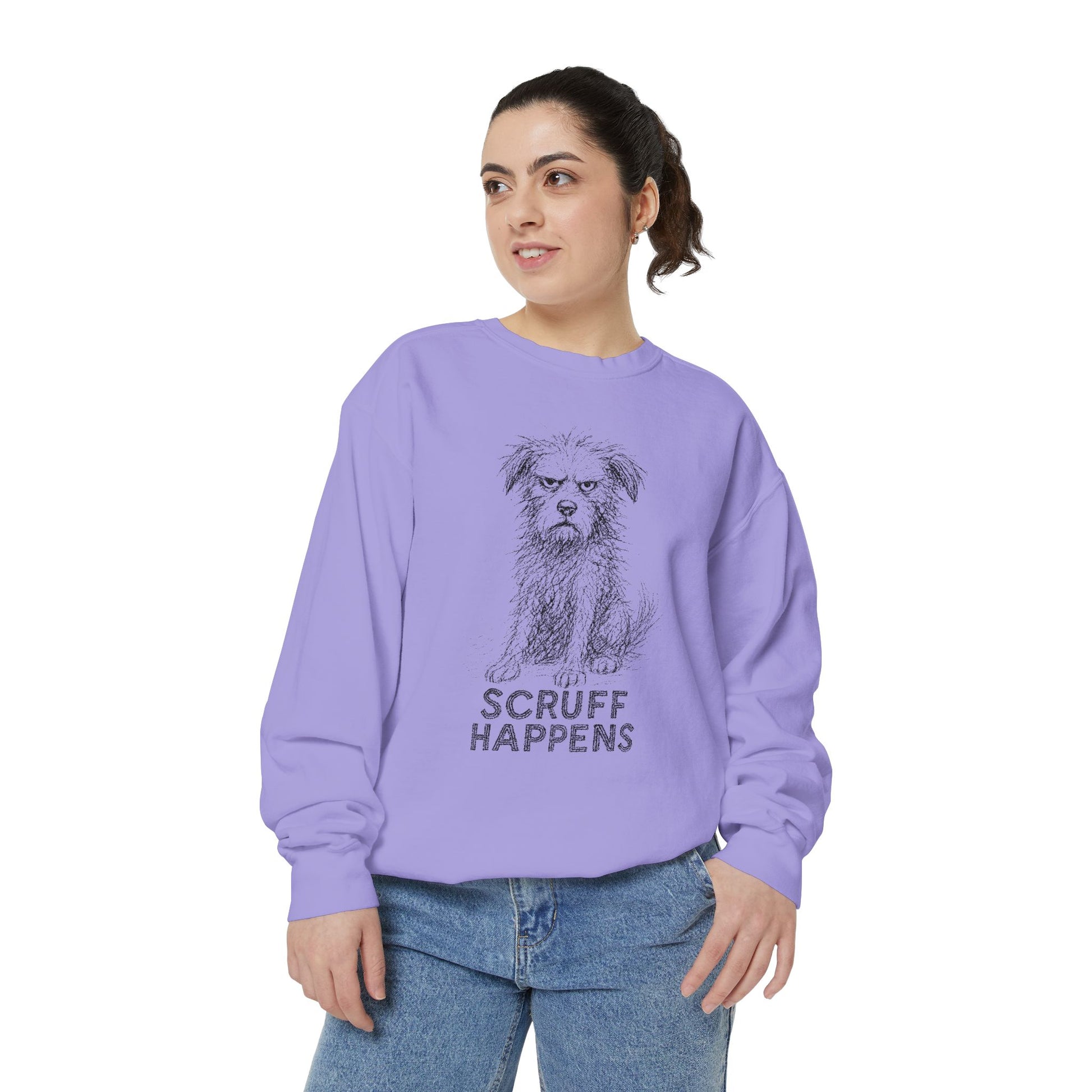 Unisex Dog Lover Sweatshirt, Cute Dog Sweatshirt, Scruff Happens Apparel, Pet Owner Gift, Cozy Casual Wear - Stellar Threadz Studio