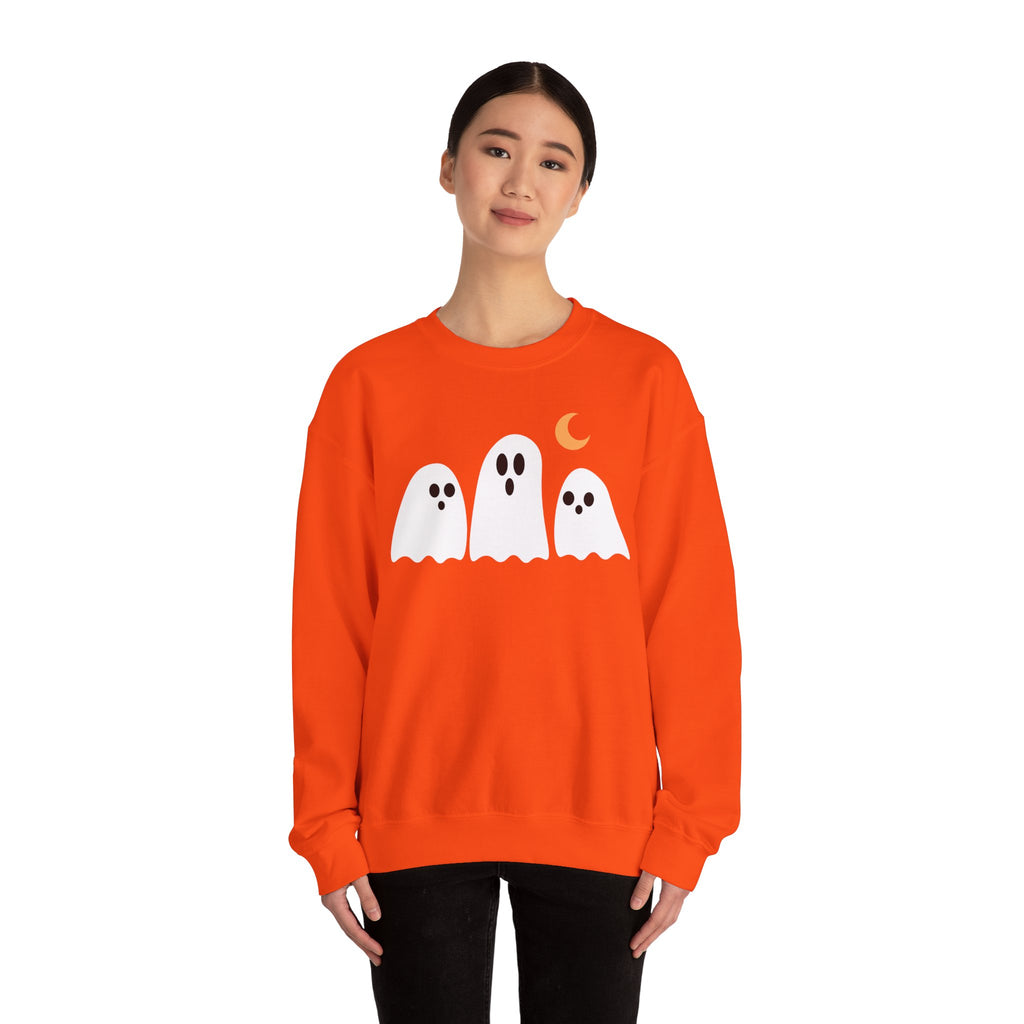 Spooky Ghosts Crewneck Sweatshirt, Cute Halloween Unisex Pullover - Stellar Threadz Studio