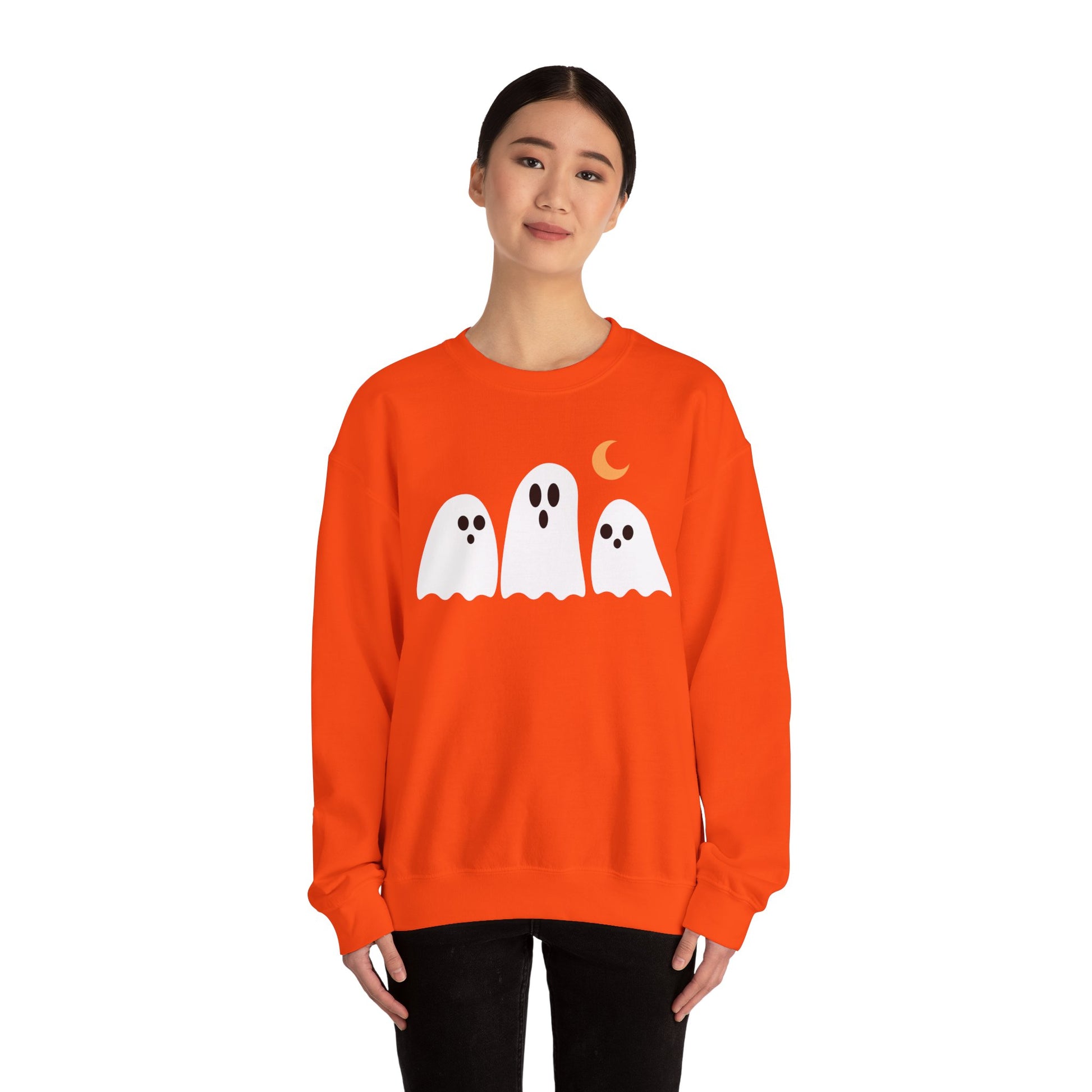 Spooky Ghosts Crewneck Sweatshirt, Cute Halloween Unisex Pullover - Stellar Threadz Studio