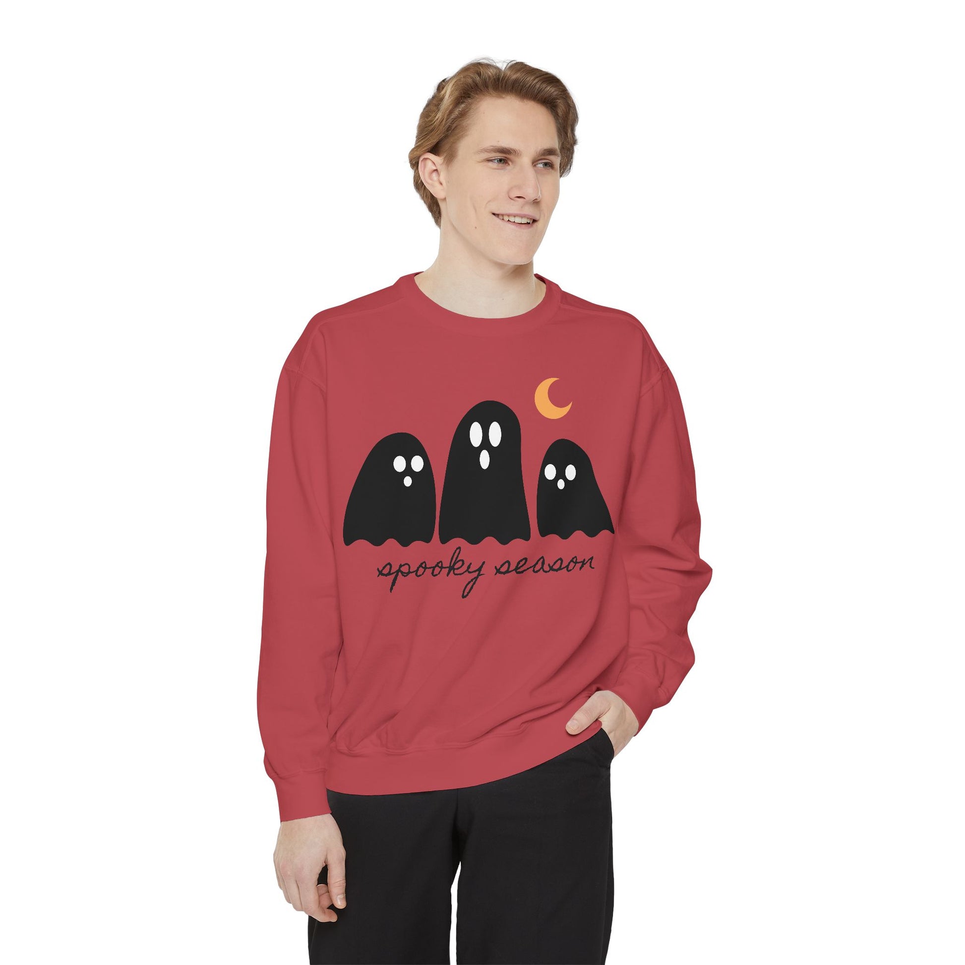 Spooky Season Sweatshirt - Comfort Colors Fall Apparel, Halloween Gift, Casual Layer, Unisex Decor, Ghost Theme, Comfort Colors - Stellar Threadz Studio