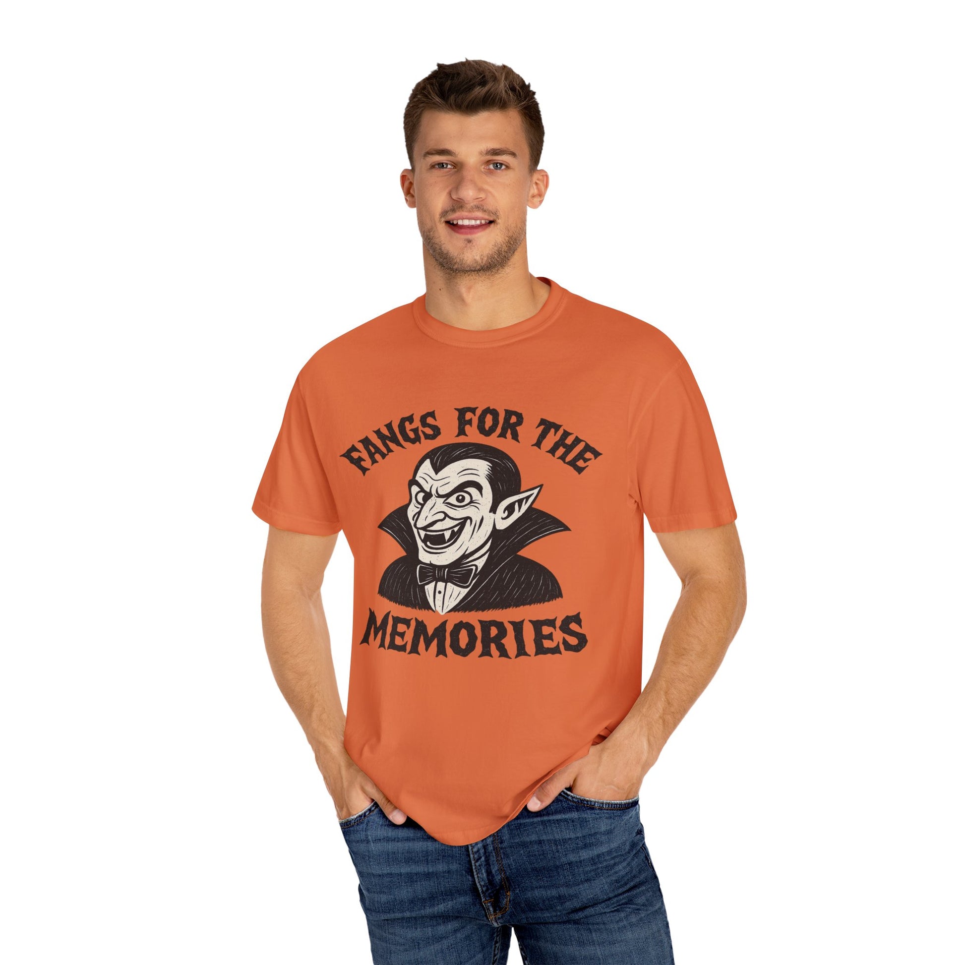 Fangs for the Memories - Frankenstein Halloween Comfort Colors Tee - Stellar Threadz Studio
