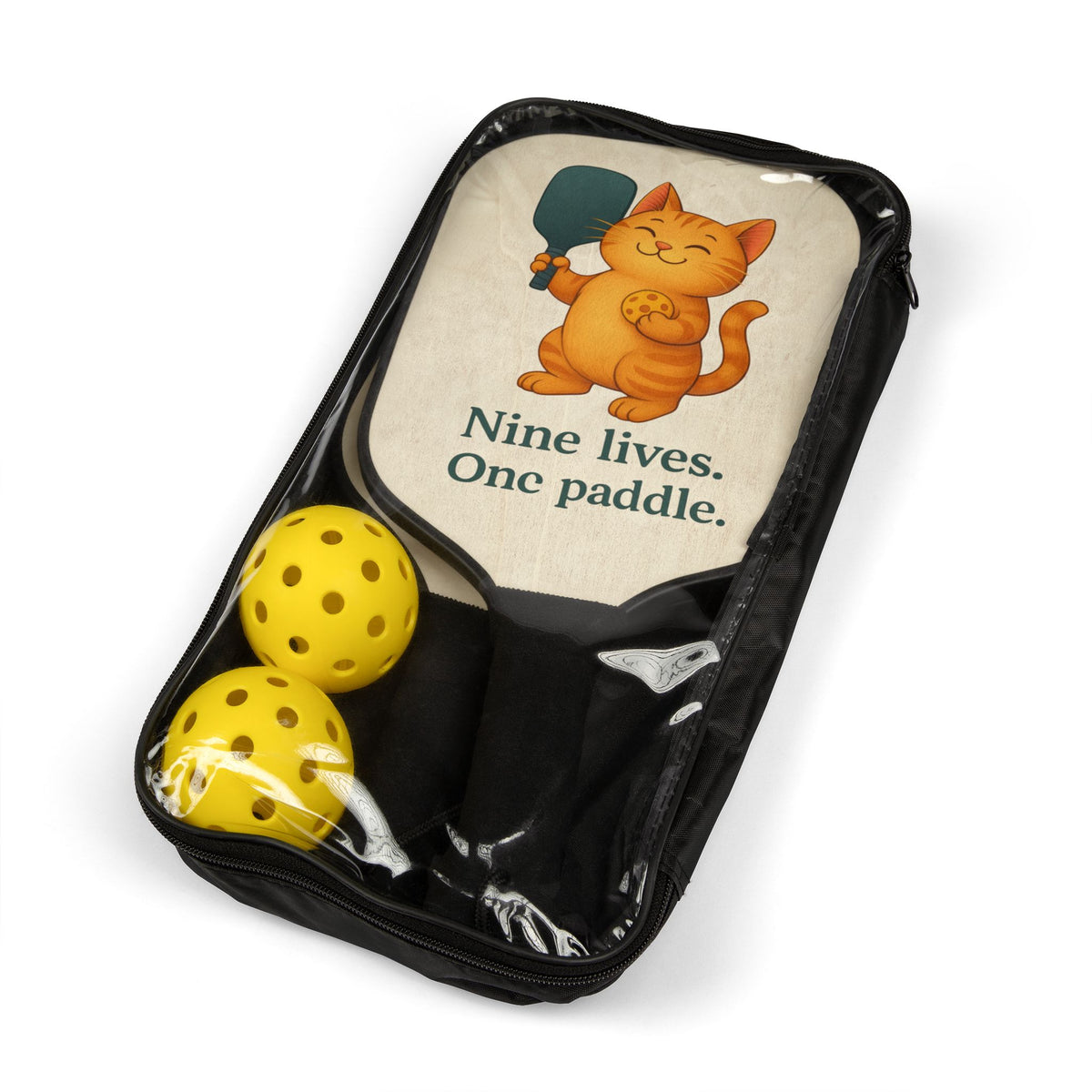 Custom Cat Design Pickleball Paddle Set - Unique Gift for Cat Lovers - Stellar Threadz Studio