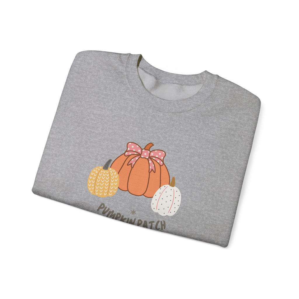 Pumpkin Patch Crewneck Sweatshirt with sleeve design too - Cozy Fall Apparel, Unisex Autumn Sweatshirt, Pumpkin Lovers Gift, Halloween/Thanksgiving Style, [...] - Stellar Threadz Studio