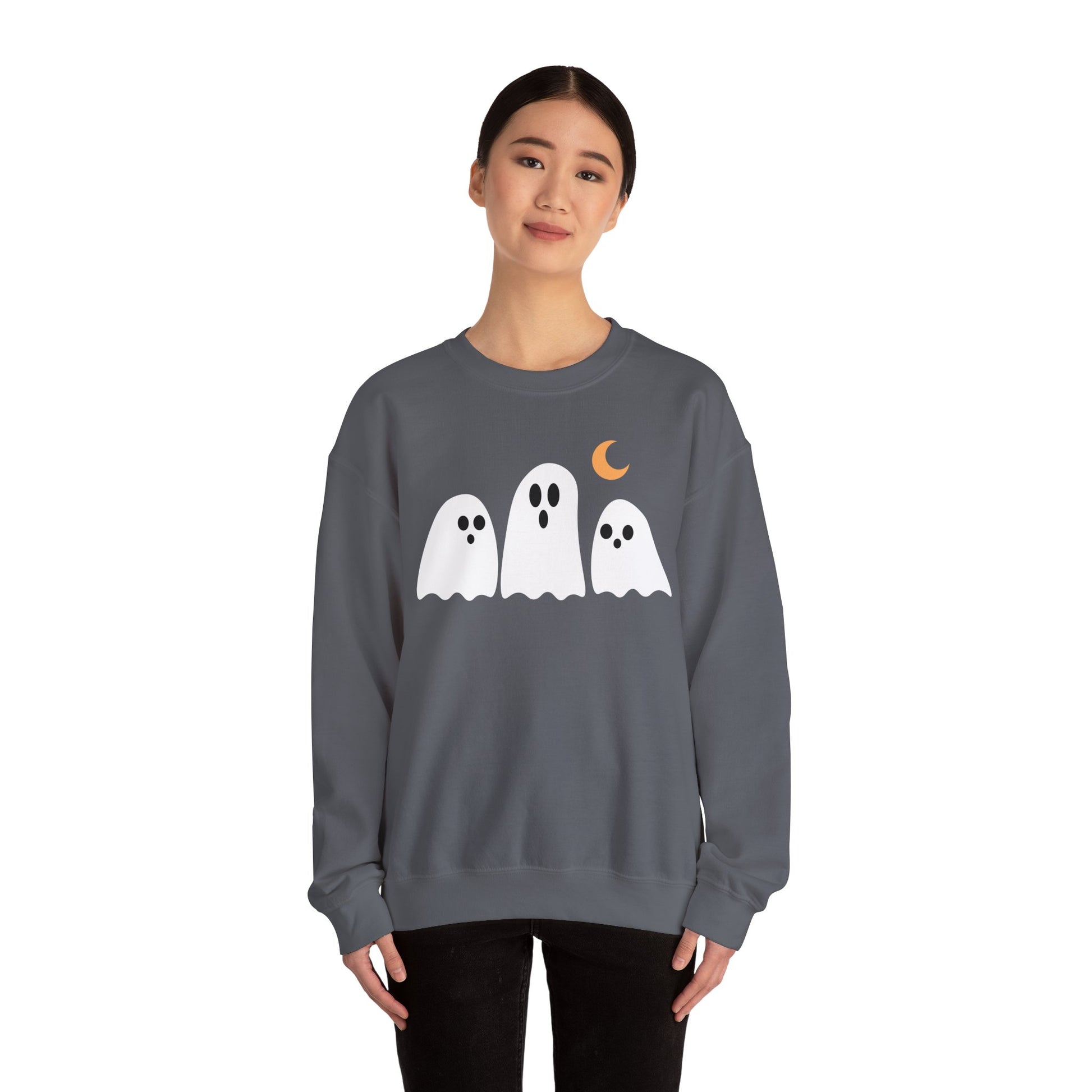 Spooky Ghosts Crewneck Sweatshirt, Cute Halloween Unisex Pullover - Stellar Threadz Studio