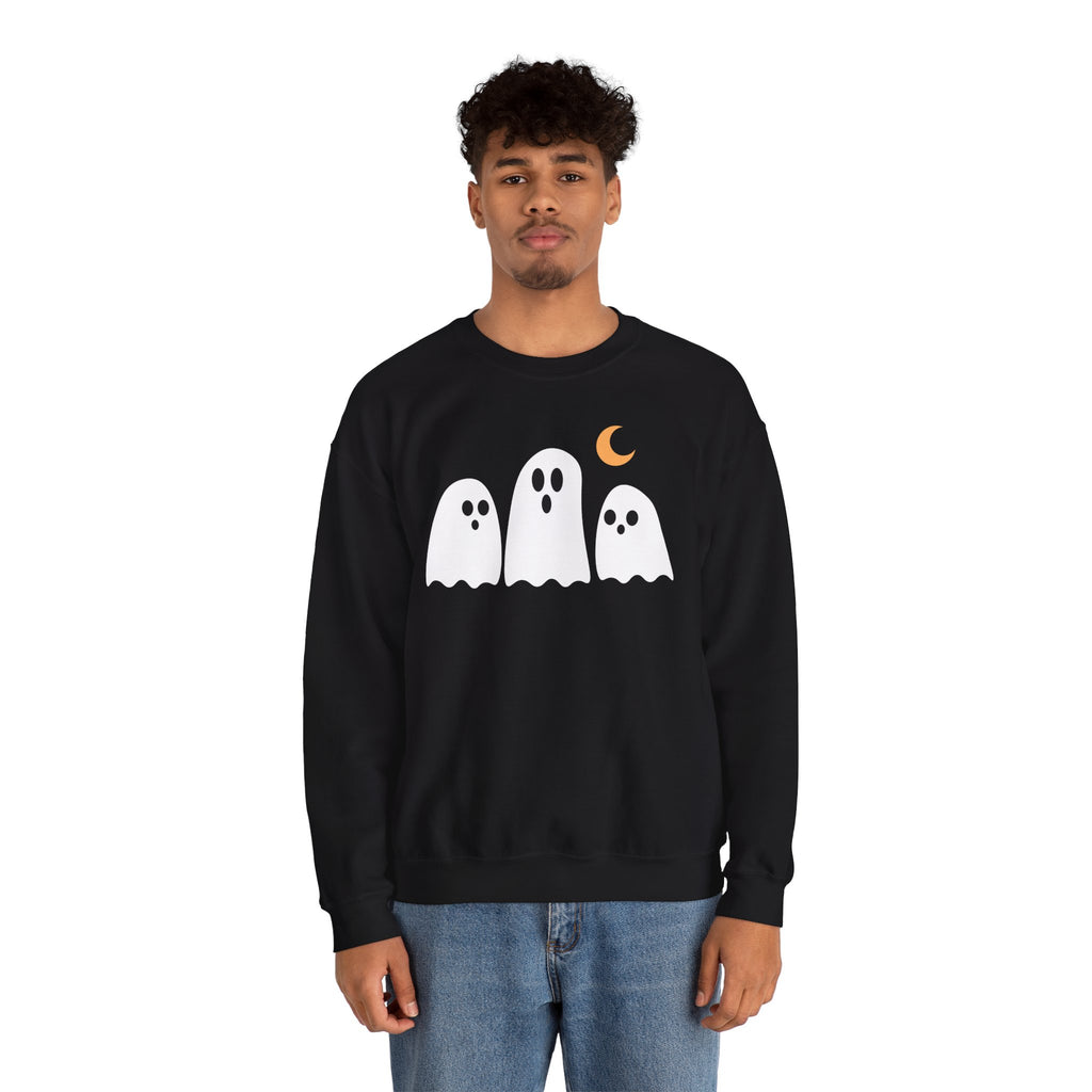 Spooky Ghosts Crewneck Sweatshirt, Cute Halloween Unisex Pullover - Stellar Threadz Studio