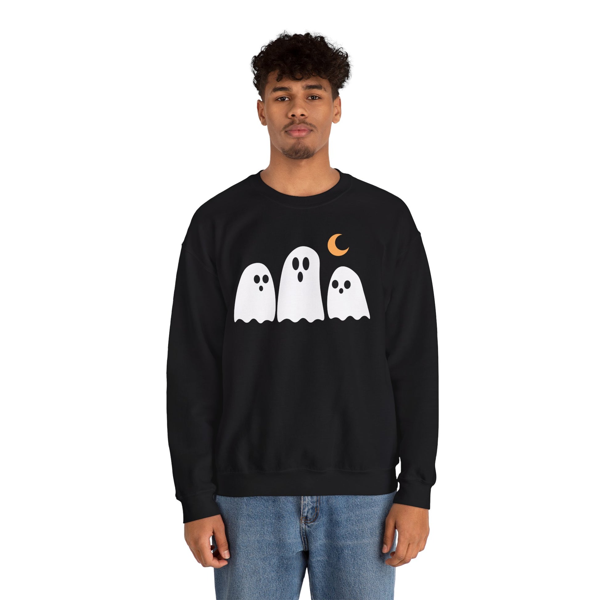 Spooky Ghosts Crewneck Sweatshirt, Cute Halloween Unisex Pullover - Stellar Threadz Studio