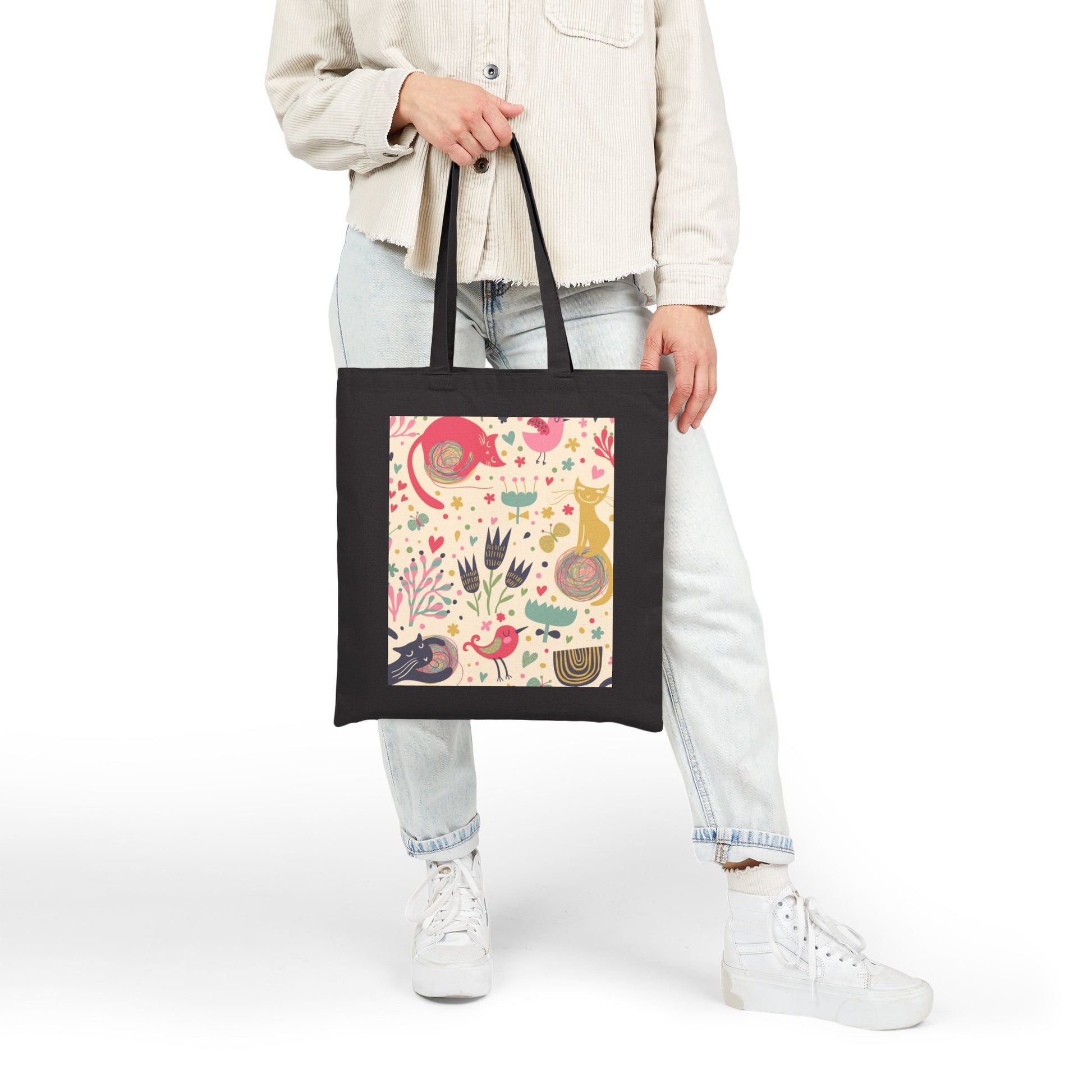 Playful Canvas Tote Bag - Eco-Friendly Animal Design - Stellar Threadz Studio