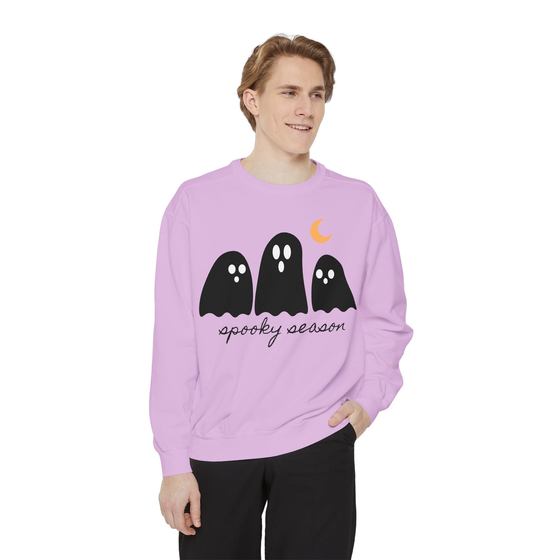 Spooky Season Sweatshirt - Comfort Colors Fall Apparel, Halloween Gift, Casual Layer, Unisex Decor, Ghost Theme, Comfort Colors - Stellar Threadz Studio