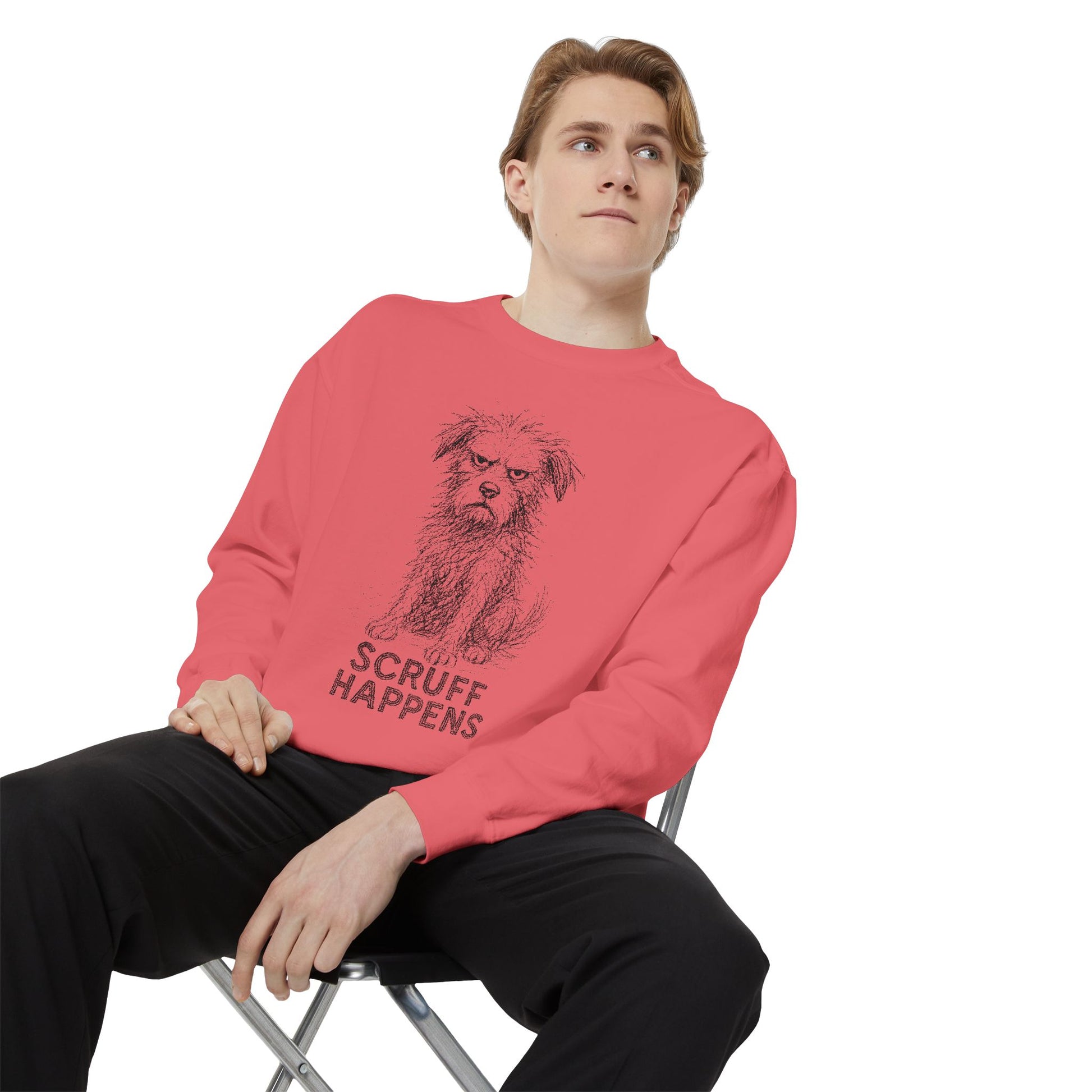Unisex Dog Lover Sweatshirt, Cute Dog Sweatshirt, Scruff Happens Apparel, Pet Owner Gift, Cozy Casual Wear - Stellar Threadz Studio
