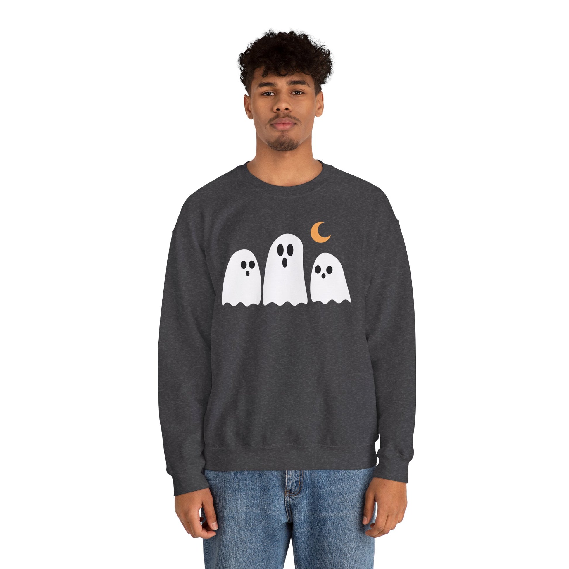 Spooky Ghosts Crewneck Sweatshirt, Cute Halloween Unisex Pullover - Stellar Threadz Studio