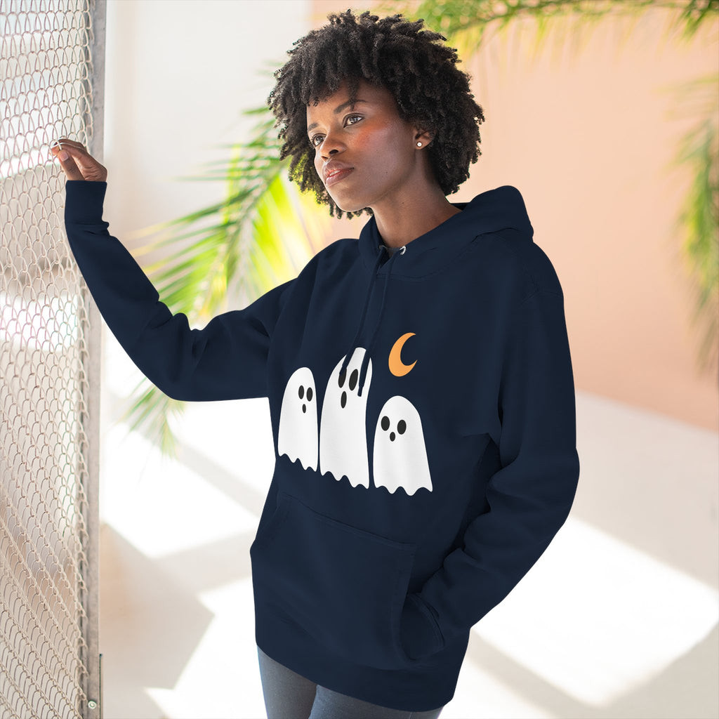 Cozy Fleece Hoodie, Cute Halloween Ghost Sweatshirt, Soft Casual Wear, Fall Outfit, Gift for Friends - Stellar Threadz Studio