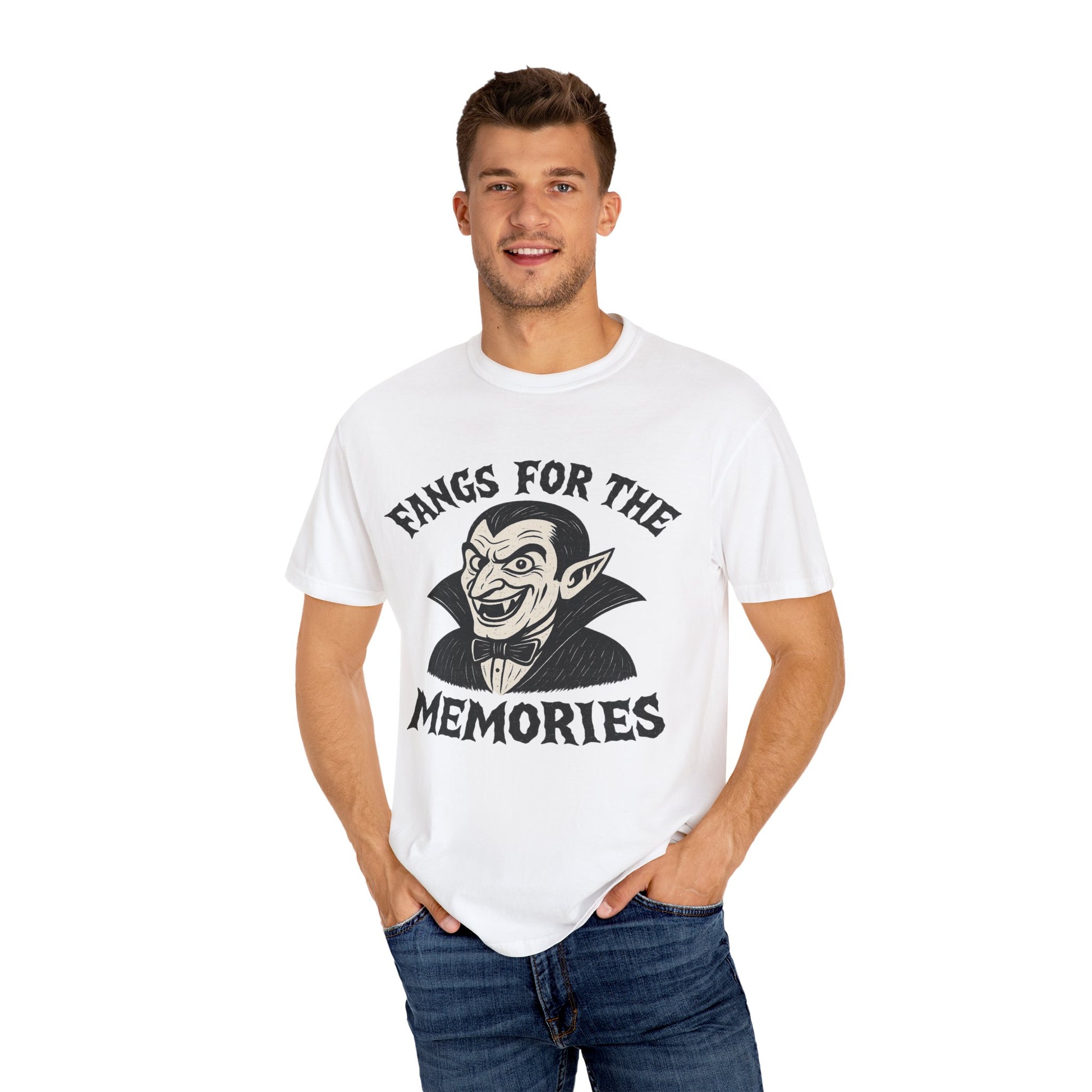 Fangs for the Memories - Frankenstein Halloween Comfort Colors Tee - Stellar Threadz Studio
