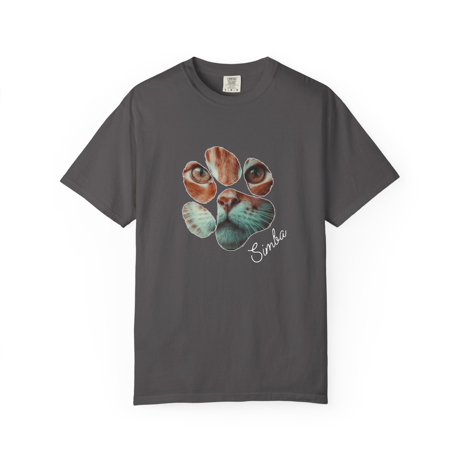 Simba Cat Themed Unisex T-shirt, Garment-Dyed, Pet Lover Gift, Cat Mom Tee, Birthday Shirt, Animal Lover Apparel - Stellar Threadz Studio