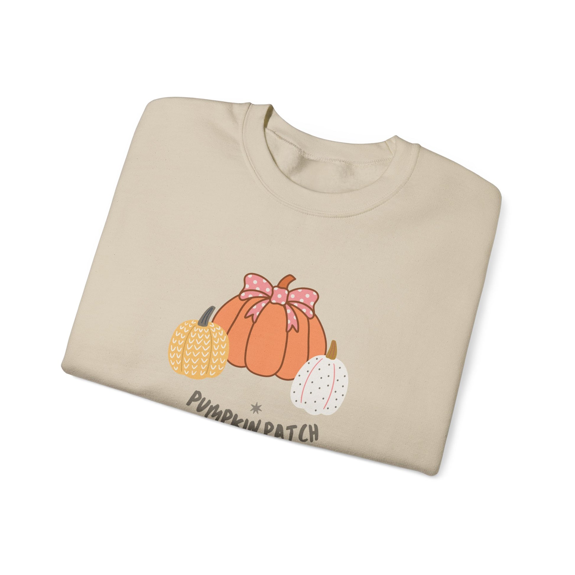 Pumpkin Patch Crewneck Sweatshirt with sleeve design too - Cozy Fall Apparel, Unisex Autumn Sweatshirt, Pumpkin Lovers Gift, Halloween/Thanksgiving Style, [...] - Stellar Threadz Studio