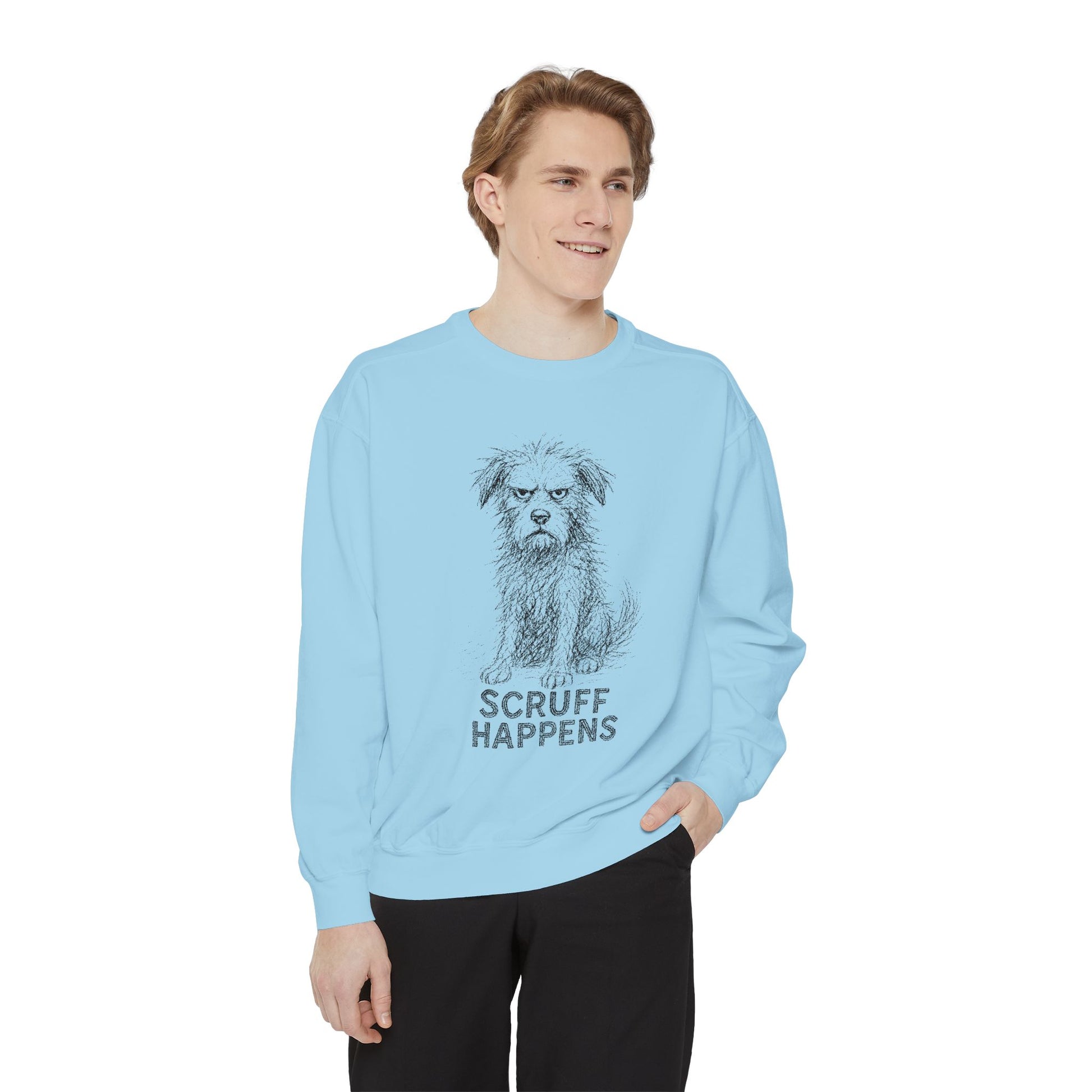 Unisex Dog Lover Sweatshirt, Cute Dog Sweatshirt, Scruff Happens Apparel, Pet Owner Gift, Cozy Casual Wear - Stellar Threadz Studio