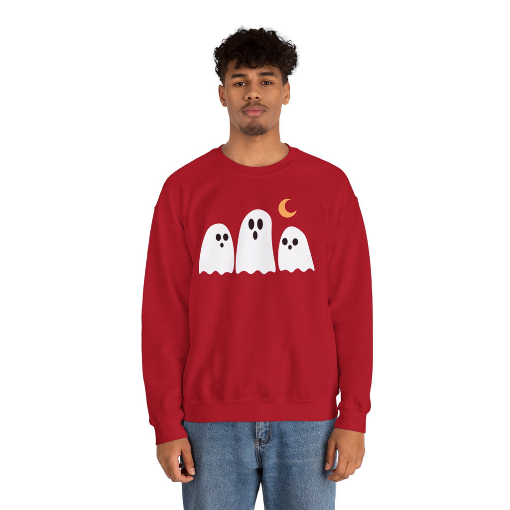 Spooky Ghosts Crewneck Sweatshirt, Cute Halloween Unisex Pullover - Stellar Threadz Studio
