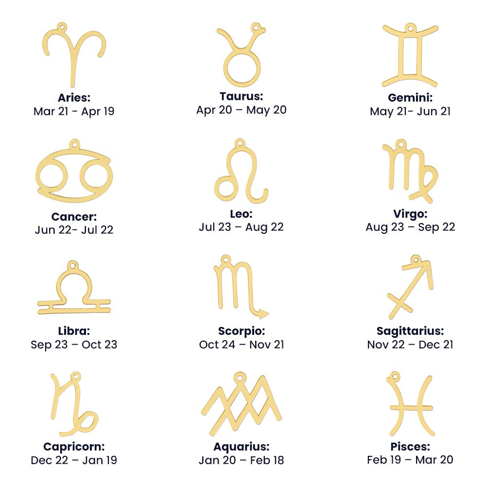 Zodiac Necklace - Custom Astrological Sign Jewelry - Stellar Threadz Studio