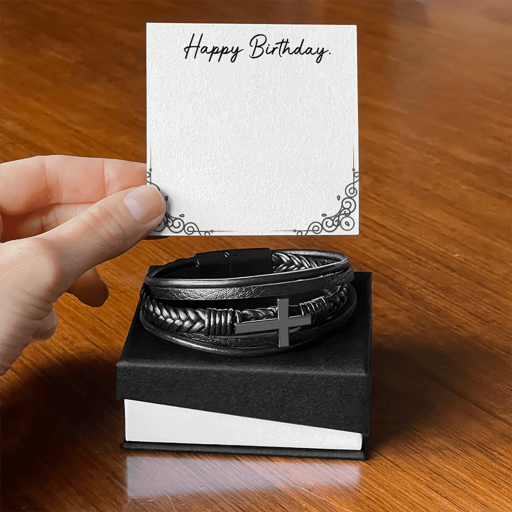Cross Leather Bracelet - Stainless Steel, Vegan Leather, Perfect Gift for Anyone - Stellar Threadz Studio