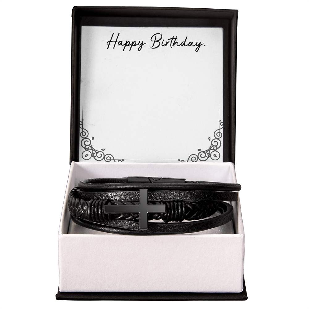 Cross Leather Bracelet - Stainless Steel, Vegan Leather, Perfect Gift for Anyone - Stellar Threadz Studio