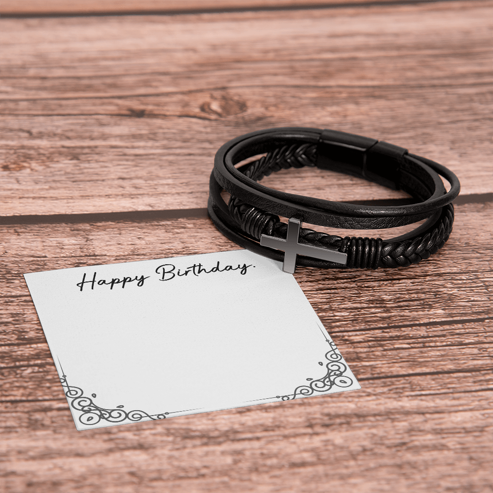 Cross Leather Bracelet - Stainless Steel, Vegan Leather, Perfect Gift for Anyone - Stellar Threadz Studio