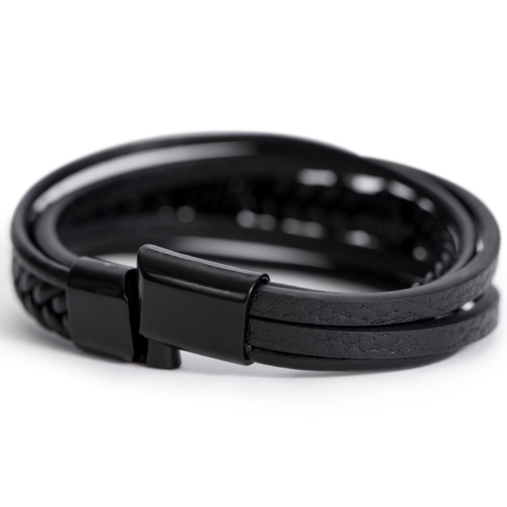 Cross Leather Bracelet - Stainless Steel, Vegan Leather, Perfect Gift for Anyone - Stellar Threadz Studio