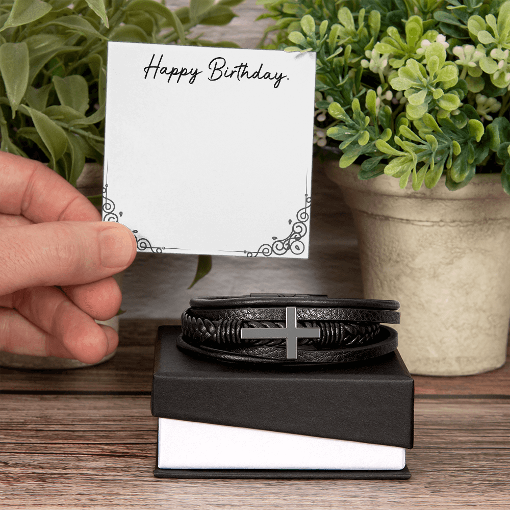 Cross Leather Bracelet - Stainless Steel, Vegan Leather, Perfect Gift for Anyone - Stellar Threadz Studio