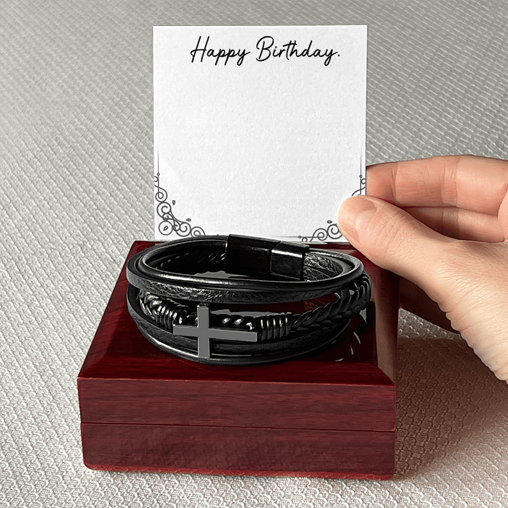 Cross Leather Bracelet - Stainless Steel, Vegan Leather, Perfect Gift for Anyone - Stellar Threadz Studio